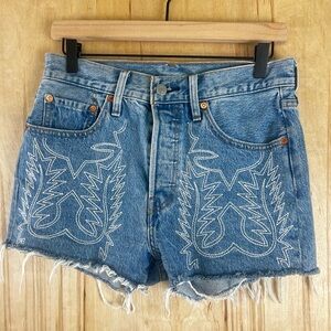 Vintage Levi’s 501 Western Embroidered Denim Short